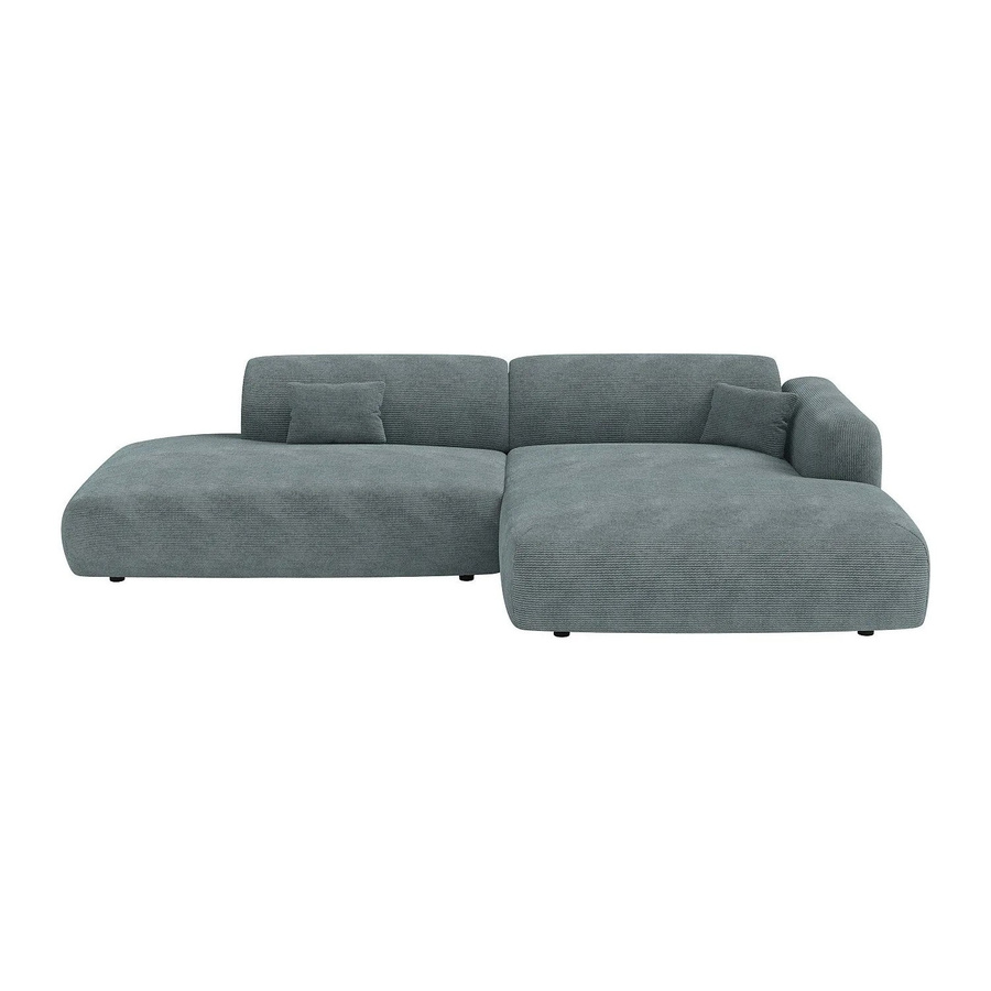 Maison Céphy Sofa Pogni in Blau, L-Form mit Cord-Bezug, Breite: 300 cm - Bild 2