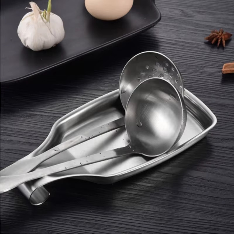 Multifunktionaler Küchenhelfer-Halter aus Edelstahl in Silber für Spachtel, Schöpfkellen, Löffel und Topfdeckel - Bild 1