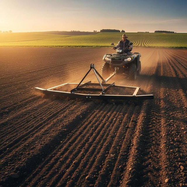Dragharve Weidenharve aus Q235 Stahl in Schwarz für Geländefahrzeuge, UTVs und Rasentraktoren mit verstellbaren Stangen und Bolzenkupplung, Breite: 167,6 cm - Bild 1