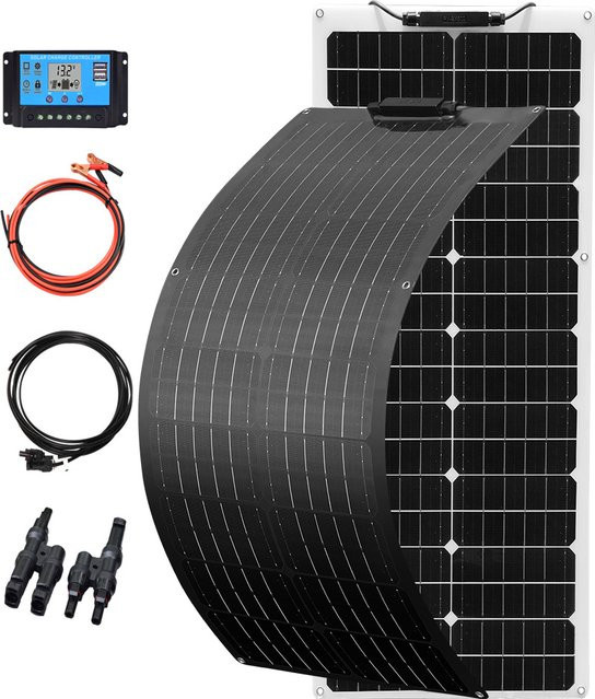 XINPUGUANG Solarpanel Komplettkit 50W 12V Photovoltaik-Set in Schwarz - Bild 1