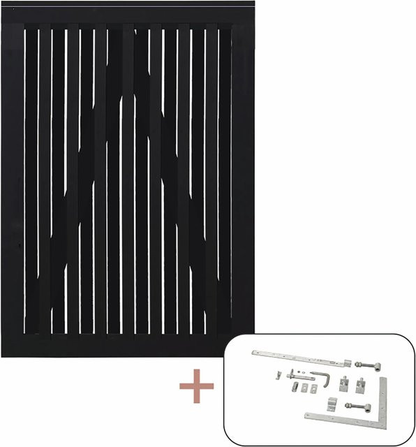 Plus Holz Einzeltor Nagano aus Nadelholz in Schwarz, Breite: 100 cm, Höhe: 140 cm - Bild 1
