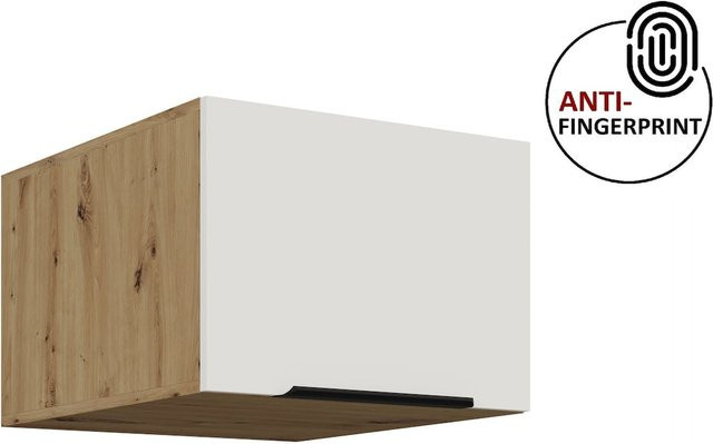 Küchen Aufsatzschrank ARIA Weiss und Eiche matt mit Anti Fingerprint Effekt, Wandmontage, Breite: 50 cm - Bild 1