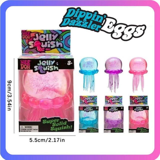 Needoh Fuzz Ball Jellyfish Squishy Blind Box Serie, Meerestiere, lila - Bild 1