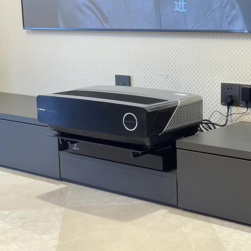 Yovanxer Automatisches Schiebe-TV-Regal für Ultrakurzdistanz-Laserprojektor, Höhenverstellbarer UST-Ständer in Schwarz Matt - Bild 1