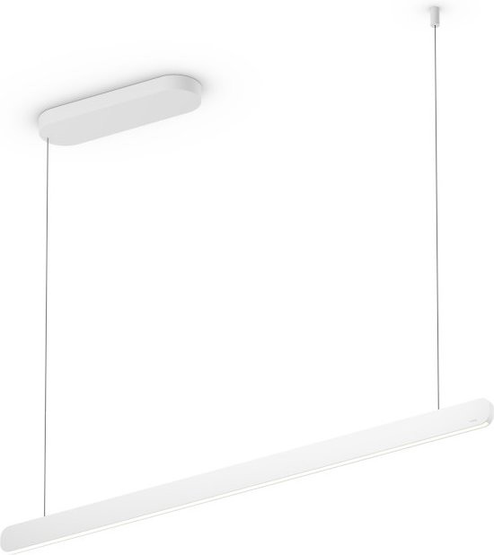 Occhio Mito linear volo 100 up LED-Pendelleuchte in Weiß matt mit Occhio air Modul und x-tra warm LED (2200K - 3500K) für die Tischbeleuchtung - Bild 1