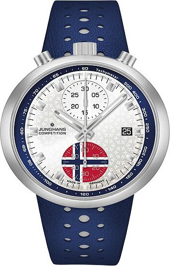 Junghans Chronograph, Automatik, Edelstahl, 45,5 mm, Leder, Unisex - Bild 1