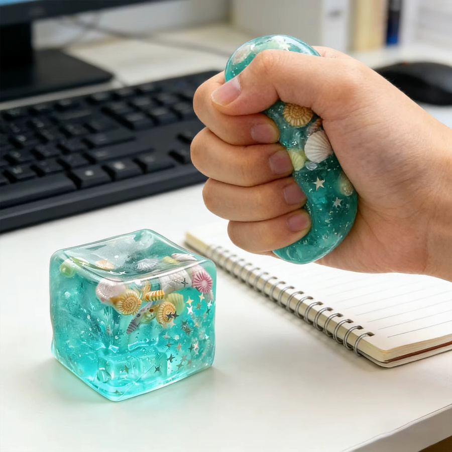 ATUOTIN Squishy Stressabbau-Spielzeug, Muschel- und Seesternform, transparent - Bild 2
