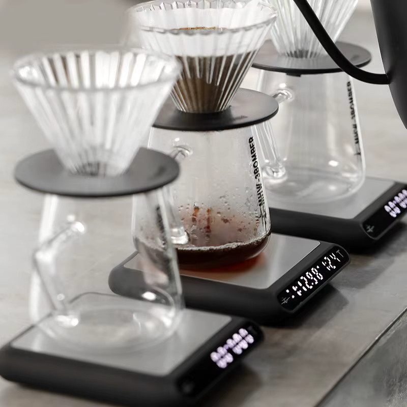 JUSTINLAU Smarte Espresso-Kaffeewaage mit Timer und LED-Anzeige für Barista-Zubehör in Schwarz oder Weiß - Bild 3