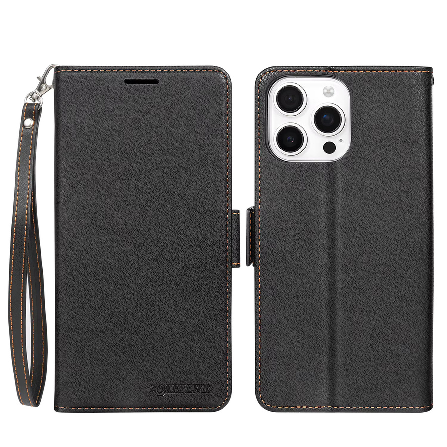 Lederne Brieftaschenhülle für Xiaomi Poco X8 Pro X7 X6 mit Kartenfach, Ständer und Magnetverschluss in Schwarz - Bild 6