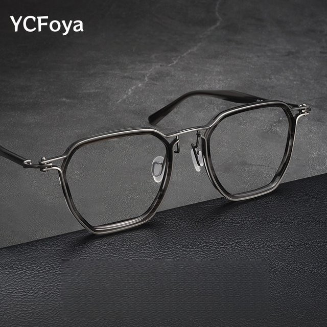 YCFoya M5867 Korrektionsbrille, Titan, quadratisch, Herren, Vollrand - Bild 1