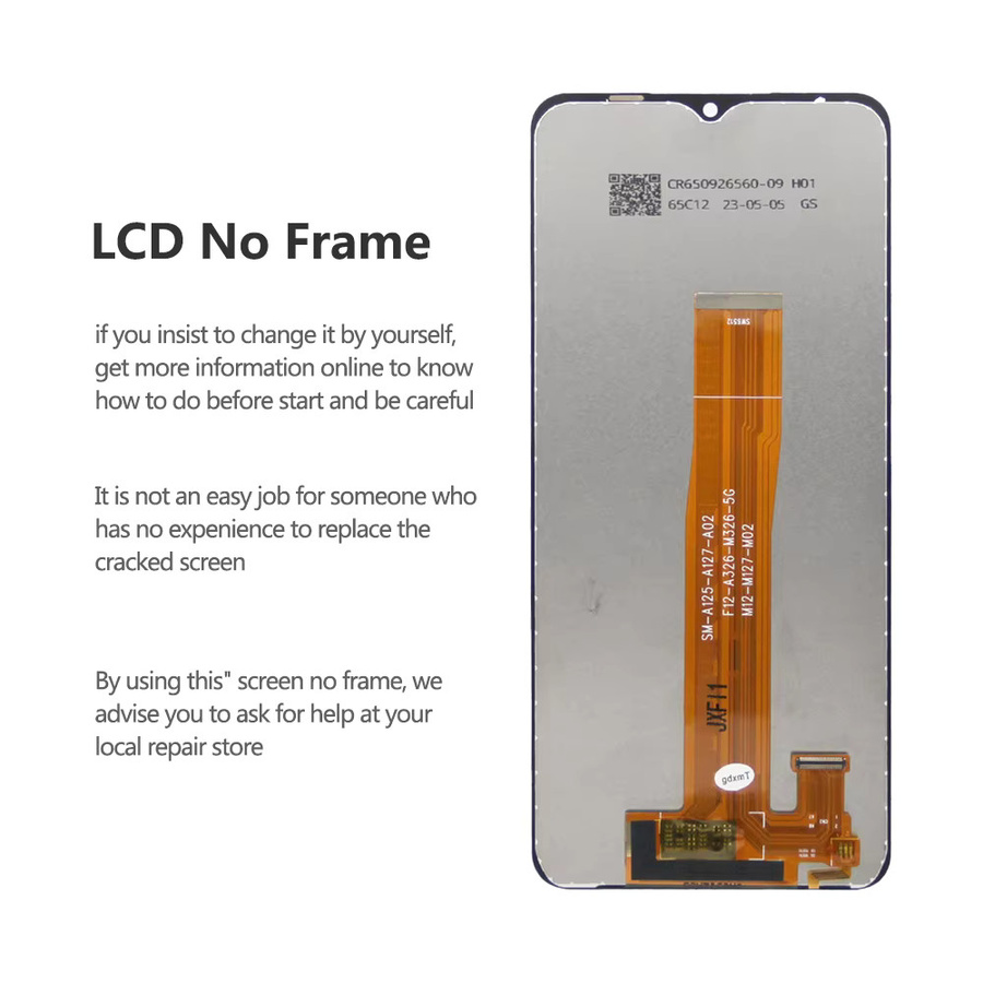 Samsung A12 LCD-Touchscreen-Baugruppe mit Rahmen in Schwarz für SM-A127F/DSN, 6.5 Zoll - Bild 5