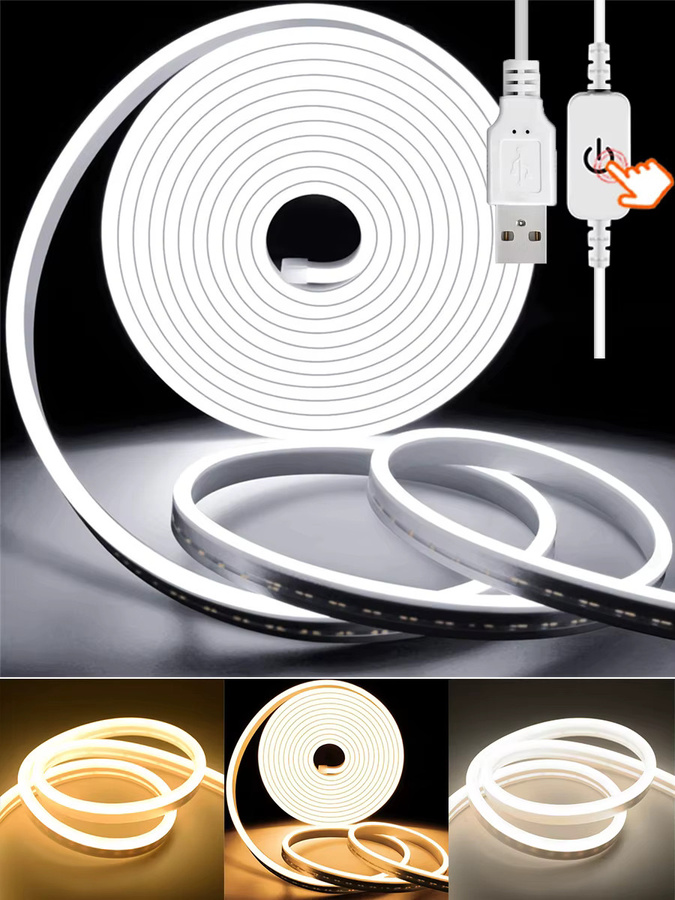 Acosh Neon LED Lichtstreifen mit Touch Sensor, dimmbar, wasserdicht, 5V USB, flexibles Silikon Band für DIY Deko und Hintergrundbeleuchtung - Bild 6