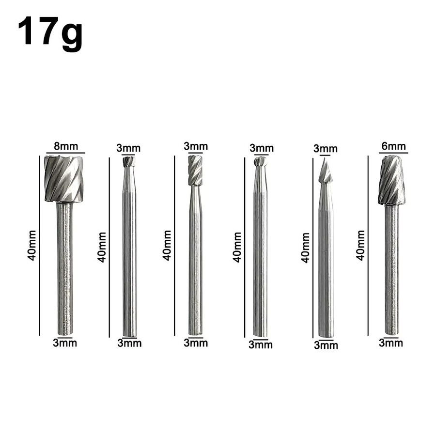 WIDEEP 6-teiliges High-Speed Stahl Schleifset für Holzbearbeitung und DIY zum Polieren und Trimmen mit elektrischem Werkzeug - Bild 2