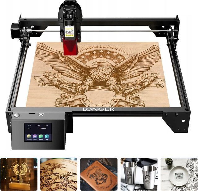LONGER RAY5 Lasergravierer mit WiFi und Touchscreen für Holz, Acryl, Leder und Metall, kompatibel mit LightBurn und LaserGRBL, Arbeitsbereich: 400 x 400 mm - Bild 1