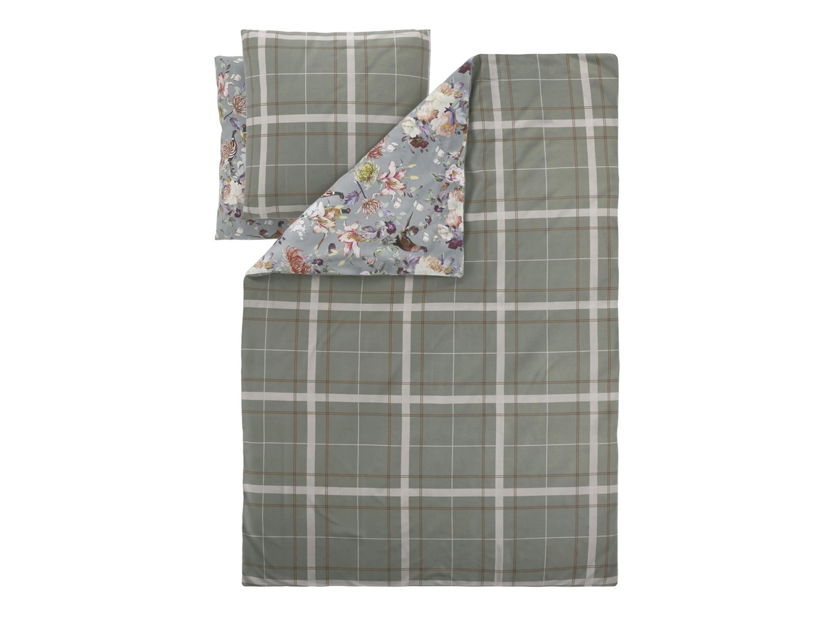 LIVARNO Mikrofaser-Satin-Wendebettwäsche mit Fasan-Motiv, Set aus Bettbezug und Kissenbezug, Mehrfarbig, B/H: 200 x 220 cm, Kissenbezug: 80 x 80 cm - Bild 2