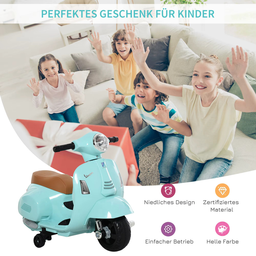 HOMCOM Vespa Elektromotorrad Kindermotorrad Elektrofahrzeug 3 bis 6 Jahren - Bild 3