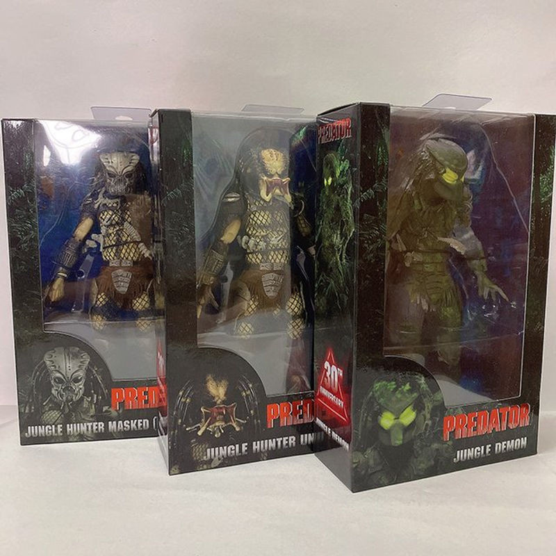 Bandai Aliens vs Predator Jungle Demon Predator Hunter Actionfiguren Set mit maskierter und unmaskierter Figur in Mehrfarbig, 30. Jahrestag Modell aus Kunststoff - Bild 1