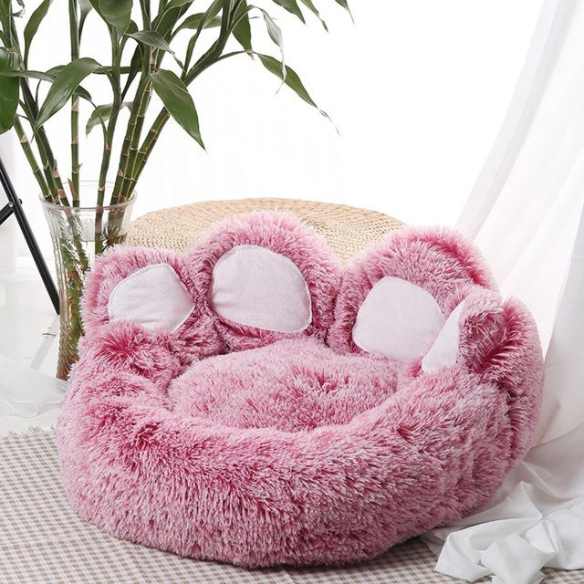 Yiran Furniture Hundebett Donut aus Plüsch in Pink für kleine und mittelgroße Hunde und Katzen, waschbar, B/T/H: 55 x 55 x 38 cm - Bild 1