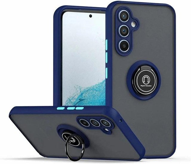 Magnetische Ringhalter Schutzhülle für Samsung Galaxy A55 A56 A36 A35 A26 A25 A16 A15 A54 A34 A14 A53 A33 A52 A32 5G mit Ständer in Blau - Bild 1