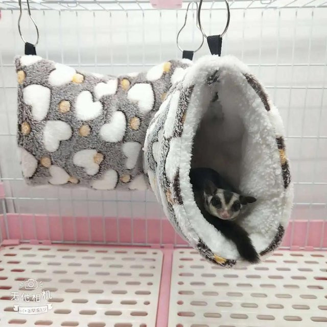 Yiran Furniture Kleintier Hängematte mit Tunnel und weicher Bettmatte für Meerschweinchen, Hamster und Ratten aus Plüsch und Baumwolle, Breite: 50 cm, Tiefe: 15 cm, Höhe: 15 cm - Bild 1