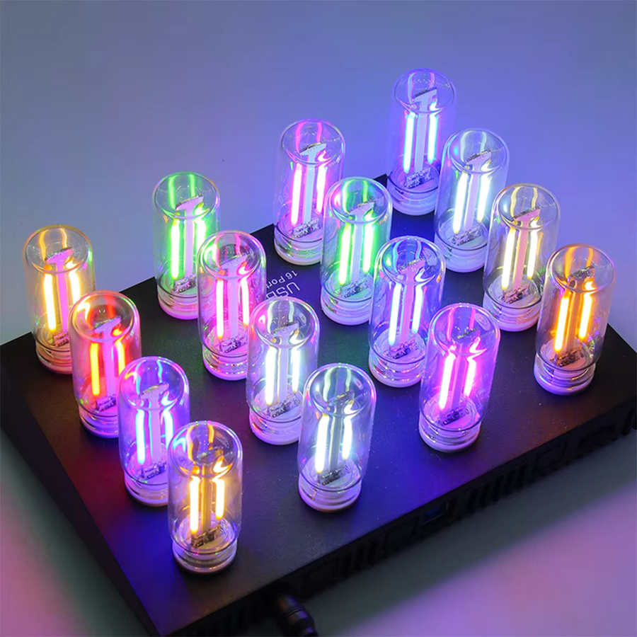 YORYZENG Retro LED Filament Nachtlicht mit USB-Anschluss, dimmbar, Mini Glühbirne in Rosa und Rot - Bild 5