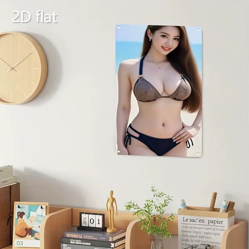CIFBUY Wandkunst Bikini-Mädchen Metallschild aus Eisen für Zuhause, Bar und Café - Bild 4