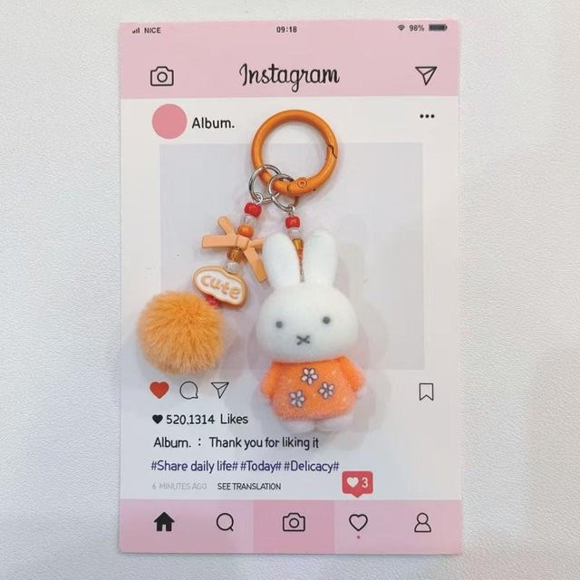 Miffy Kaninchen Schlüsselanhänger, gray, Unisex - Bild 1
