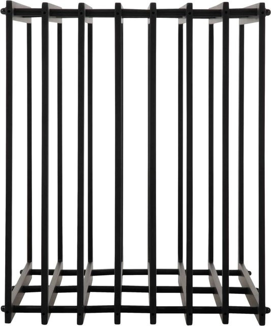 DELUKE Kaminholzregal aus Metall in Schwarz für Innen und Außen mit Rippen-Optik, B/T/H: 40 x 50 x 100 cm - Bild 1