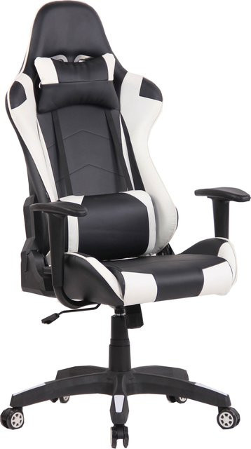 TPFLiving Gaming Bürostuhl Mirage in Schwarz/Weiß mit Kopfstütze und Armlehnen aus Kunstleder - Bild 1