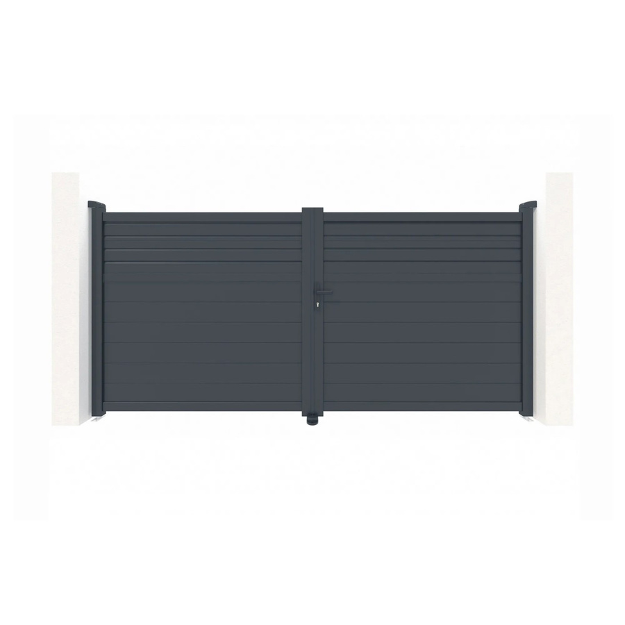 Casanoov Flügeltor Carpatia Doppel-Schwingtor aus Aluminium in Grau Anthrazit inklusive 2 Pfosten, B: 305 cm, H: 190 cm, Pfosten: 20 x 20 cm - Bild 2