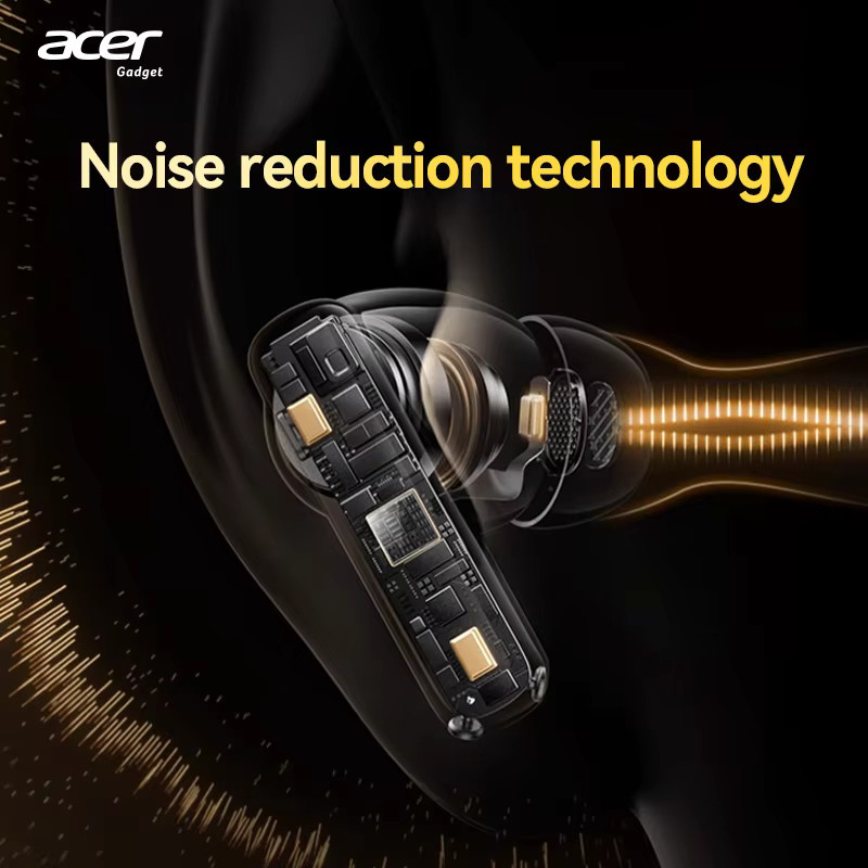Acer Ohr548 Kabellose Bluetooth In-Ear Kopfhörer mit ANC-Geräuschunterdrückung und Ladecase in Weiß und Gelb - Bild 3