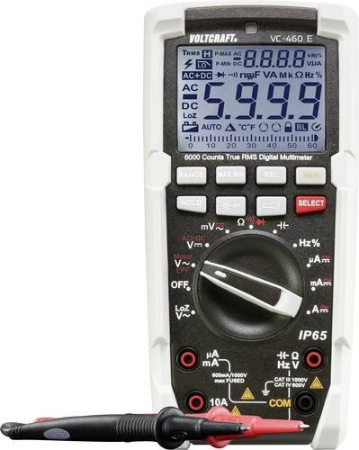 Voltcraft VC-460 E Digitales Hand-Multimeter, Strahlwassergeschützt IP65, CAT III 1000 V, CAT IV 600 V, 6000 Counts, Schwarz - Bild 1