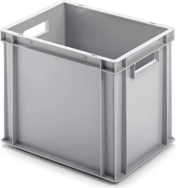 PROREGAL Eurobehälter Transportbox mit offenem Griff, Grau, H x B x T: 32 x 30 x 40 cm - Bild 1