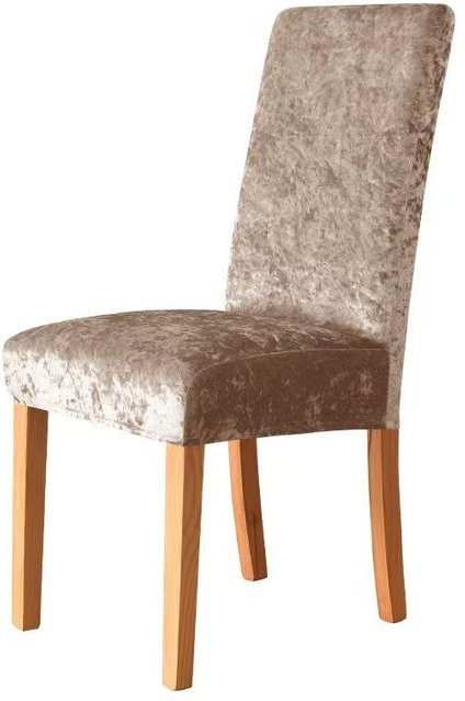 Yiran Furniture Elastischer Stuhlbezug aus Samtstoff mit Gold-Diamant-Muster für Esszimmerstühle, mittelhohe Rückenlehne, B/T/H: 23 x 18 x 3 cm - Bild 1