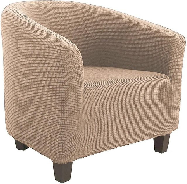 Elastischer Sesselbezug aus Jacquard von Yiran Furniture in Beige, schmutzabweisend und rutschfest - Bild 1