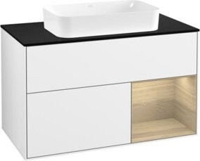 V&B Waschtischunterschrank Finion in Weiß lackiert, Breite: 100 cm, Tiefe: 60,3 cm - Bild 1