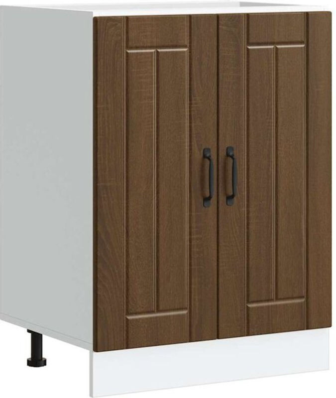 Spülenunterschrank Lucca von Vidaxl in Braun mit Eichen-Optik aus Holzwerkstoff im Landhausstil mit Drehtüren - Bild 1