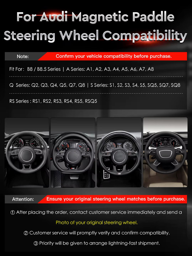 OHC Aluminium All-Magnetische Schaltwippen für Audi B8 S5 SQ5 SQ7 SQ8 RS2 RS3 RS4 RS5 A1 A2 A3 A4 A5 A8 Q2 Q3 Q4 Q5 Q7 Q8 S2 S3 S4 in Silber und Blau - Bild 2