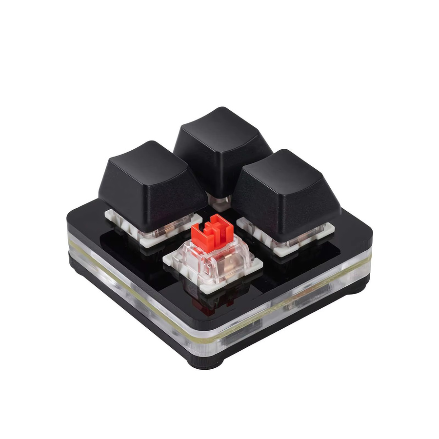 BTXETUEL Mini Makro Mechanische Tastatur mit Outemu Rot Switches, Programmierbare DIY Multimedia-Steuerung für Gaming, CAD und PS, Schwarz - Bild 3