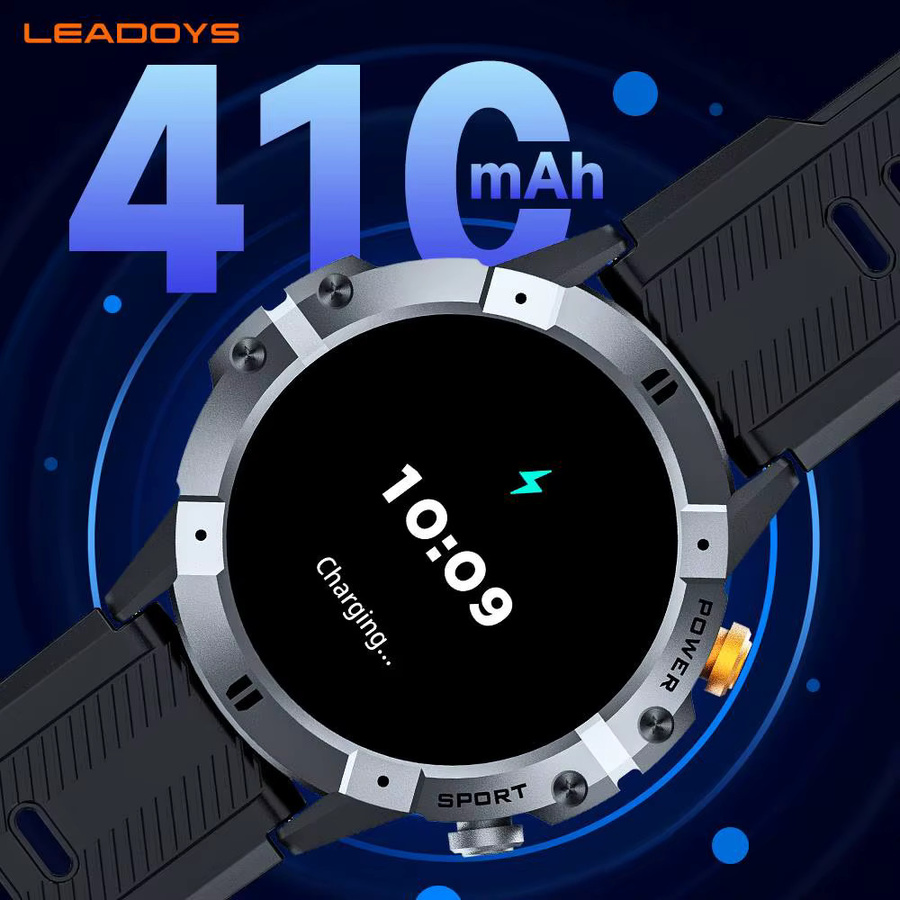 LEADOYS Smartwatch, 1,52 Zoll, Silber, Silikon, Bluetooth - Bild 5