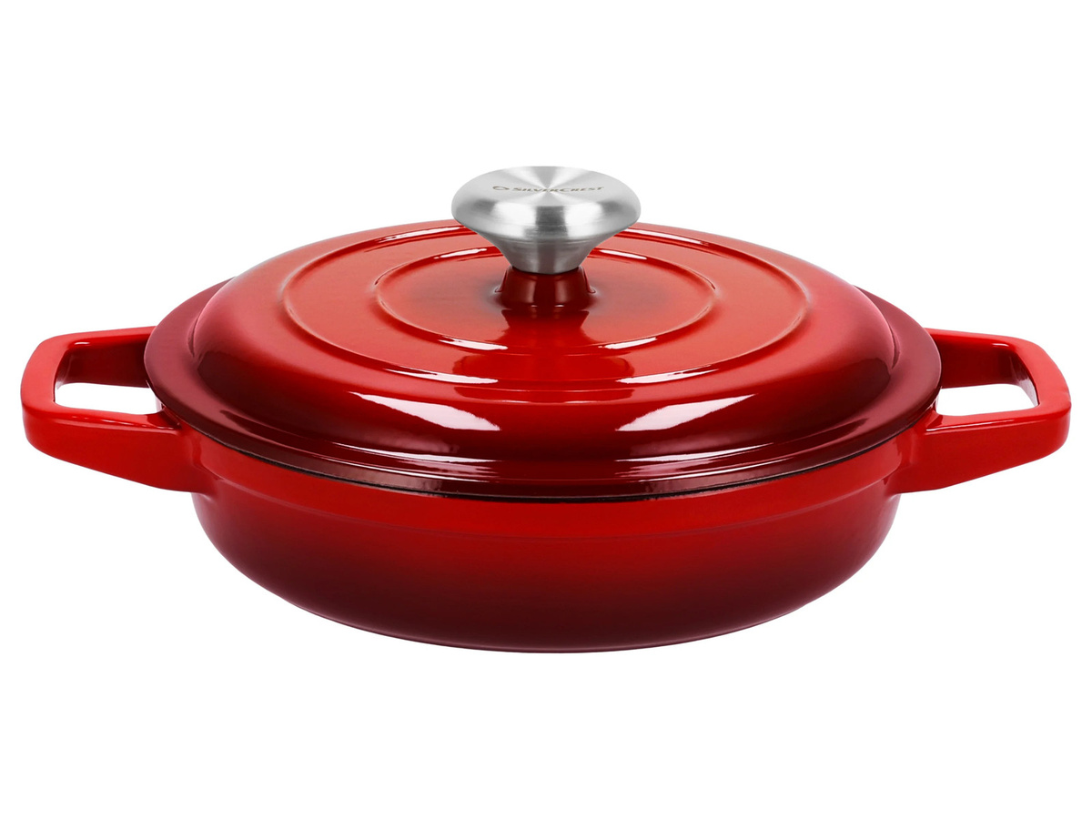 SILVERCREST Premium-Gusseisentopf-Set aus emailliertem Gusseisen mit Deckel, Rot, 1,9 l / 2,9 l / 4,2 l - Bild 2