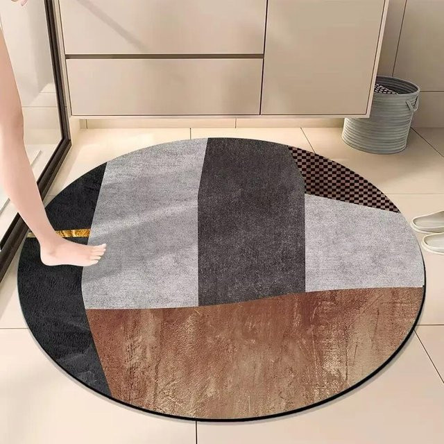 Karpetti Runder Teppich in Multicolour, Modernes Design für Wohnzimmer, Schlafzimmer oder Badezimmer, Durchmesser: 100 cm - Bild 1