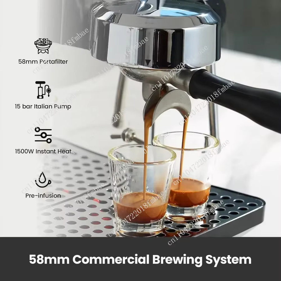 Owl Espressomaschine aus Edelstahl in Silber mit 15 Bar Druck und Dampfdüse für Milch aufschäumen - Bild 3