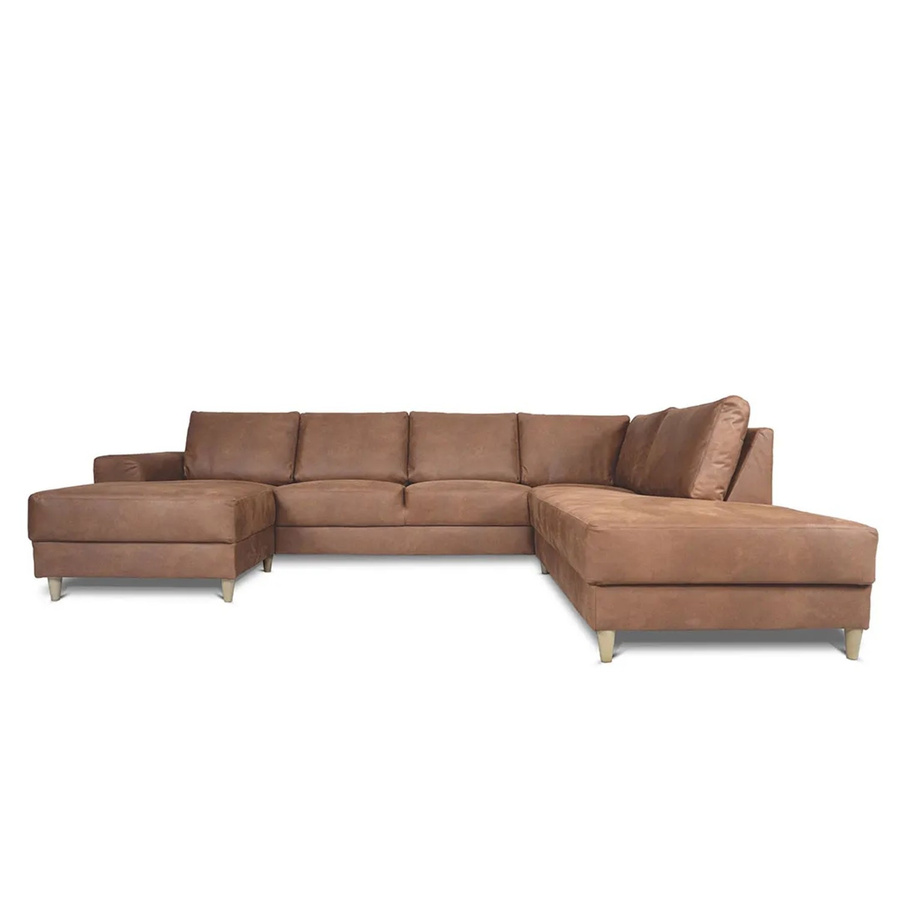ebuy24 Nordic U-Shape Ecksofa rechts gewendet in Cognacfarben aus Leder - Bild 2