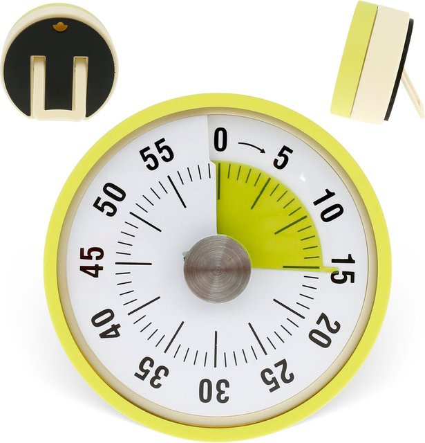 Willstar Mechanischer Küchentimer Rund mit Magnet und lautem Alarm, Visueller 60-Minuten-Timer in Grün und Gelb - Bild 1