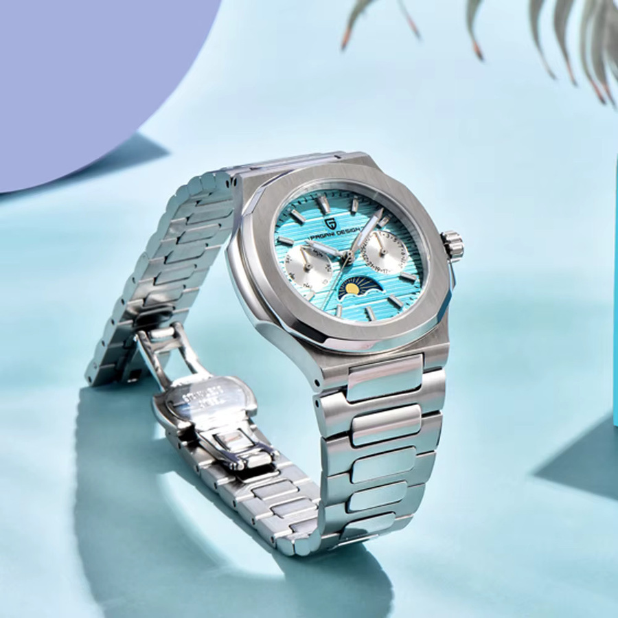 PAGANI DESIGN Armbanduhr, Quarz, Edelstahl, Blau, Unisex - Bild 2