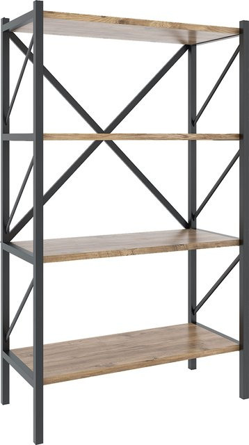 VCM Regal Insasi 4-Fach im Industrial Design, Farbe Honig-Eiche/Braun, B/T/H: 66 x 34 x 121 cm - Bild 1