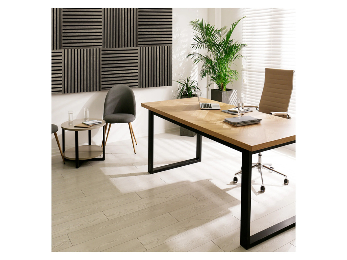 FIBROTECH Square Akustikpaneele aus Holzfurnier, 2 Stück, Grey Oak, B/T/H: 52 x 52 x 2,2 cm - Bild 1