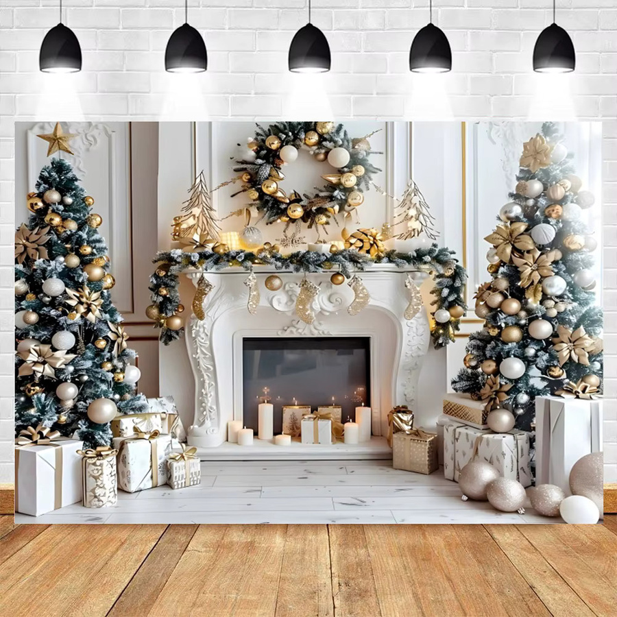 Yeele Fotohintergrund Weihnachten mit Weihnachtsbaum und Geschenken in Mehrfarbig für Kinder- und Familienporträts - Bild 2