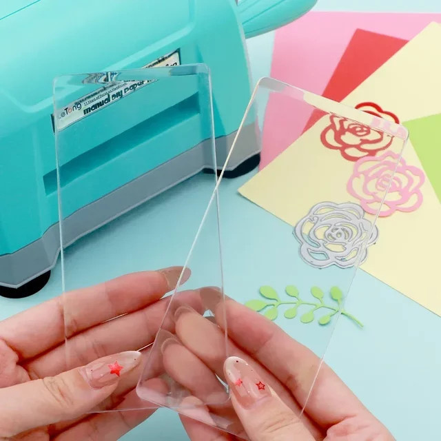 1 Paar Mini-Schneidpads aus transparentem Kunststoff für Stanzmaschinen, Breite: 14 cm, Tiefe: 6,5 cm - Bild 1